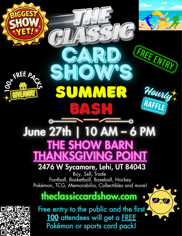The Classic Card Show's Summer Bash Event Flyer