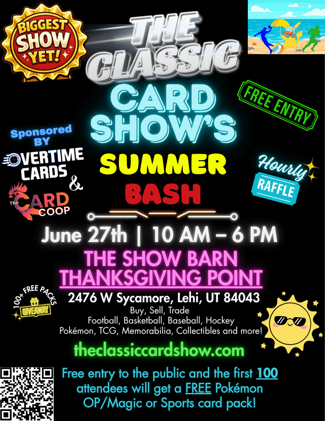 The Classic Card Show's Summer Bash Event Flyer