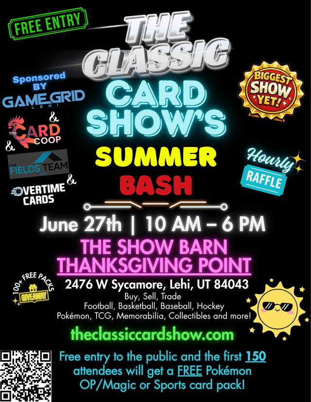 The Classic Card Show's Summer Bash Event Flyer